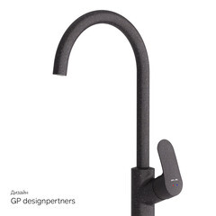 Смеситель для кухни AM.PM Like черный с высоким изливом однорычажный (F8007122) - фото 3