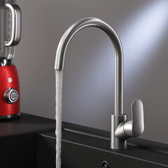 Смеситель для кухни AM.PM Like сатин с высоким изливом однорычажный (F8007111) - фото 2