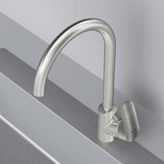 Смеситель для кухни AM.PM Like сатин с высоким изливом однорычажный (F8007111) - фото 8