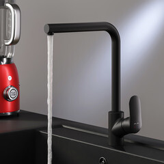 Смеситель для кухни AM.PM Like черный с высоким изливом однорычажный (F8005022) - фото 4