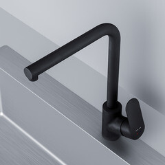 Смеситель для кухни AM.PM Like черный с высоким изливом однорычажный (F8005022) - фото 10