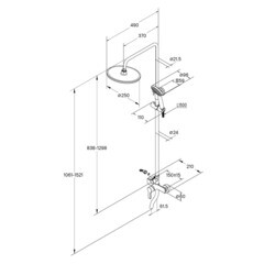 Душевая система Milardo Stripe с верхним душем с лейкой с изливом хром (STRSB1FM06) - фото 3
