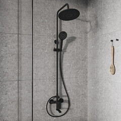 Душевая система Milardo Rora с верхним душем с лейкой с изливом черная (RORBL4FM06) - фото 3