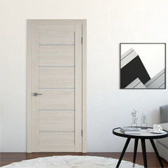 Дверь межкомнатная Атум Про X27 900х2000 мм ПВХ sweet stratum со стеклом с замком и петлями - фото 2