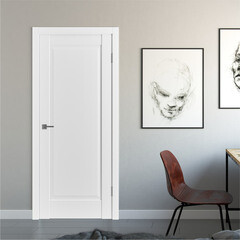 Дверь межкомнатная ER1 700х2000 мм ПВХ эмалекс белая глухая с замком и петлями - фото 5