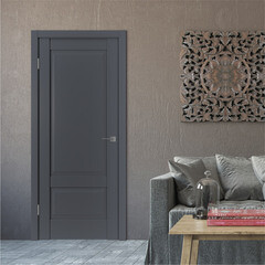 Дверь межкомнатная ER2 700х2000 мм ПВХ эмалекс оникс глухая с замком и петлями - фото 5