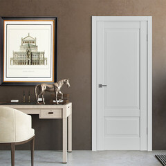 Дверь межкомнатная ER2 800х2000 мм ПВХ эмалекс серая глухая с замком и петлями - фото 2