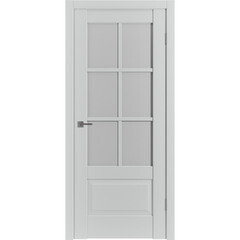 Дверь межкомнатная ER2 700х2000 мм ПВХ эмалекс серая со стеклом с замком и петлями - фото 1