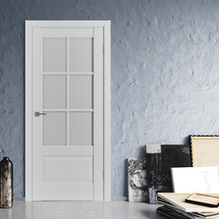 Дверь межкомнатная ER2 800х2000 мм ПВХ эмалекс серая со стеклом с замком и петлями - фото 5