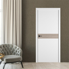 Дверь межкомнатная Urban Н горизонт 700х2000 мм ПВХ эмалекс белая глухая с замком и петлями - фото 8