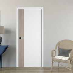 Дверь межкомнатная Urban V вертикаль 700х2000 мм ПВХ эмалекс белая глухая с замком и петлями - фото 6