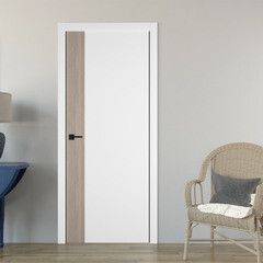 Дверь межкомнатная Urban V вертикаль 900х2000 мм ПВХ эмалекс белая глухая с замком и петлями - фото 6