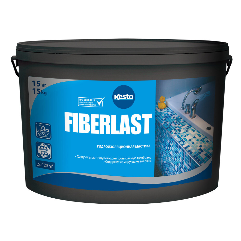 Изображение товара Гидроизоляционная мастика Kesto Fiberlast 15 кг для внутренних работ