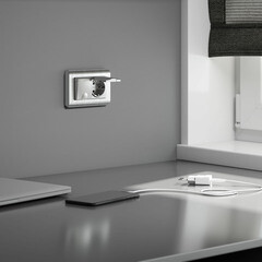 Розетка Werkel встраиваемая серебряная со шторками с крышкой (a057285) - фото 2