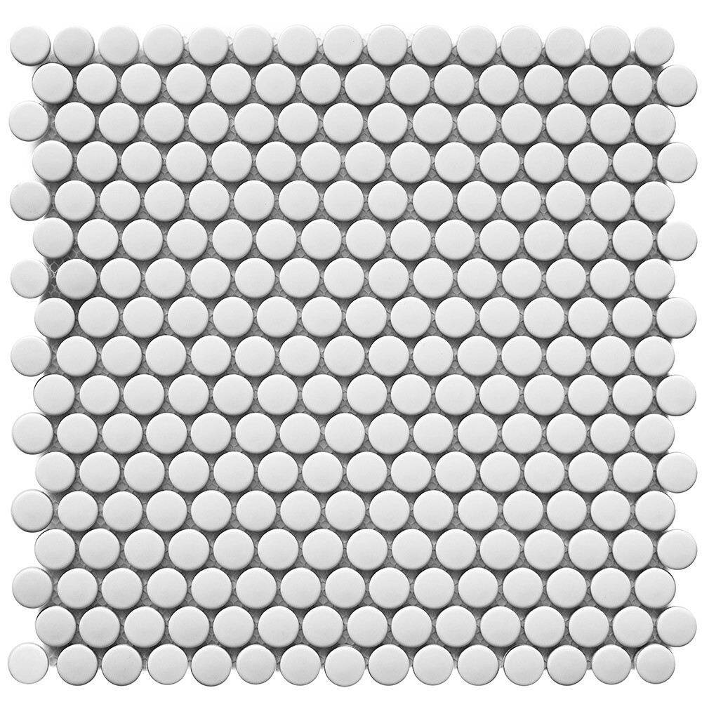 Изображение товара Мозаика Starmosaic Penny Round белая керамическая 315х309х6 мм матовая
