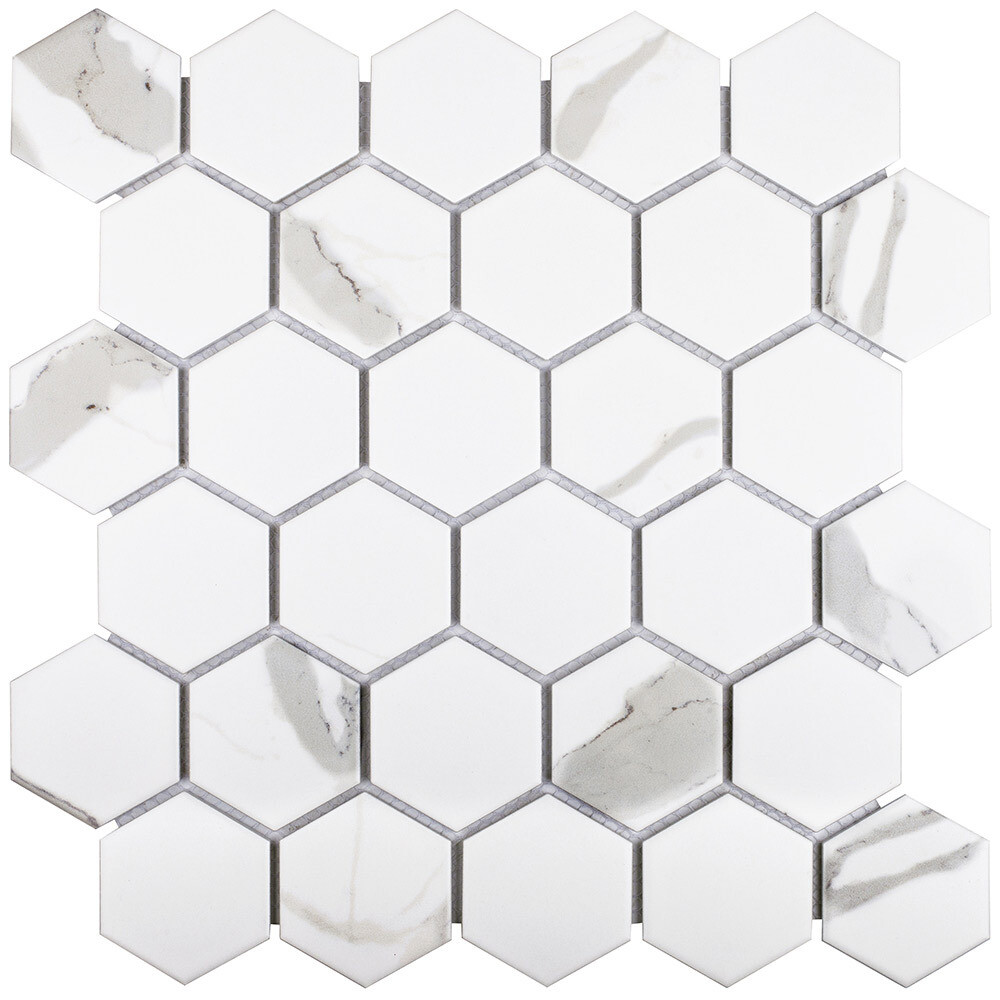 Изображение товара Мозаика Starmosaic Hexagon серая матовая керамическая 278х265 мм