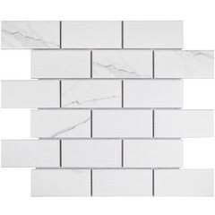 Мозаика Starmosaic Brick Carrara Matt белая керамическая 29,5х29 см матовая