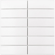 Мозаика Starmosaic Brick & Metro белая керамическая 300х300х6 мм матовая