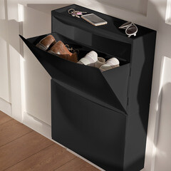 Обувница подвесная пластиковая черная 512х185х380 мм Econova - фото 2