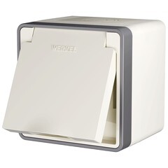 Изображение товара Розетка Werkel Gallant накладная слоновая кость со шторками с крышкой (a051546)