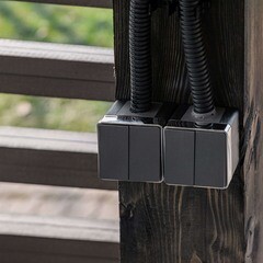 Выключатель Werkel Gallant двухклавишный накладной графит рифленый (a051336) - фото 4