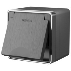 Розетка Werkel Gallant накладная графит со шторками с крышкой (a051334) - фото 1