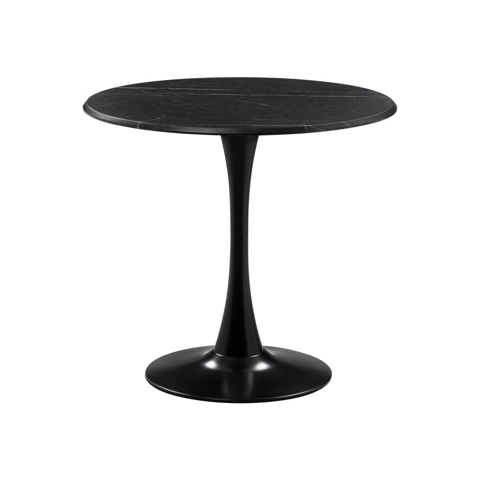 Изображение товара Круглый кухонный стол Тулип 80 см черный мрамор Woodville