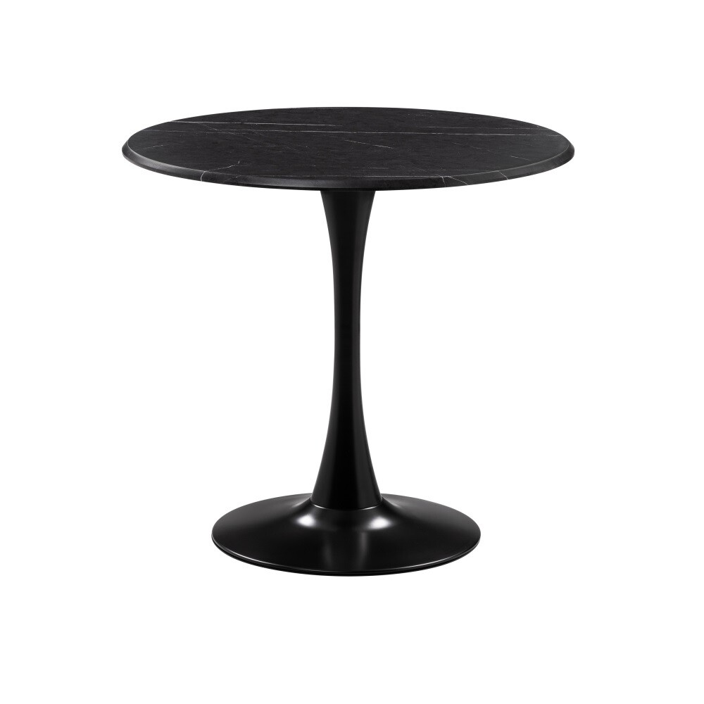 Изображение товара Круглый кухонный стол Тулип 0,9 м черный мрамор Woodville