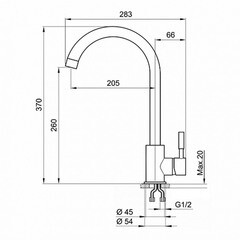 Смеситель для кухни Granula Standart графит с высоким изливом однорычажный (ST-4031, ГРАФИТ) - фото 9