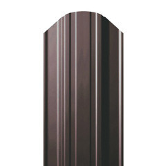 Евроштакетник двухсторонний прямоугольный 0,45 мм 118х2000 мм коричневый RAL 8017 фигурный срез