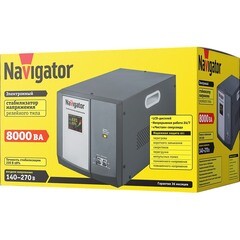 Стабилизатор напряжения Navigator NVR-RF1 однофазный 220 В 8 кВт переносной - фото 2