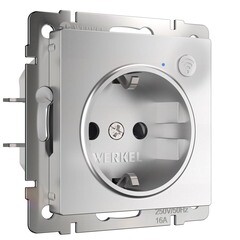Умная розетка Werkel Minimir Home (a056420) скрытая установка серебро с заземлением - фото 1
