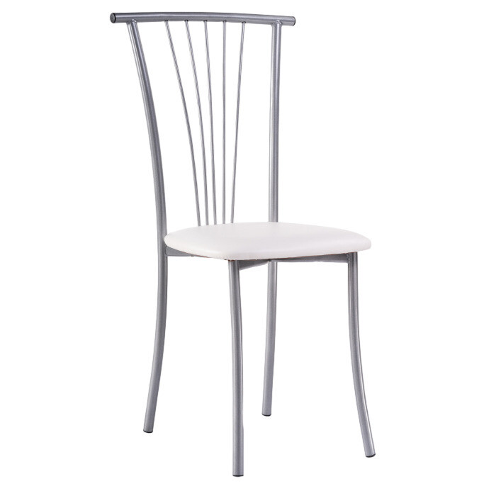 Изображение товара Стул Grigori белый из искусственной кожи с металлическим каркасом