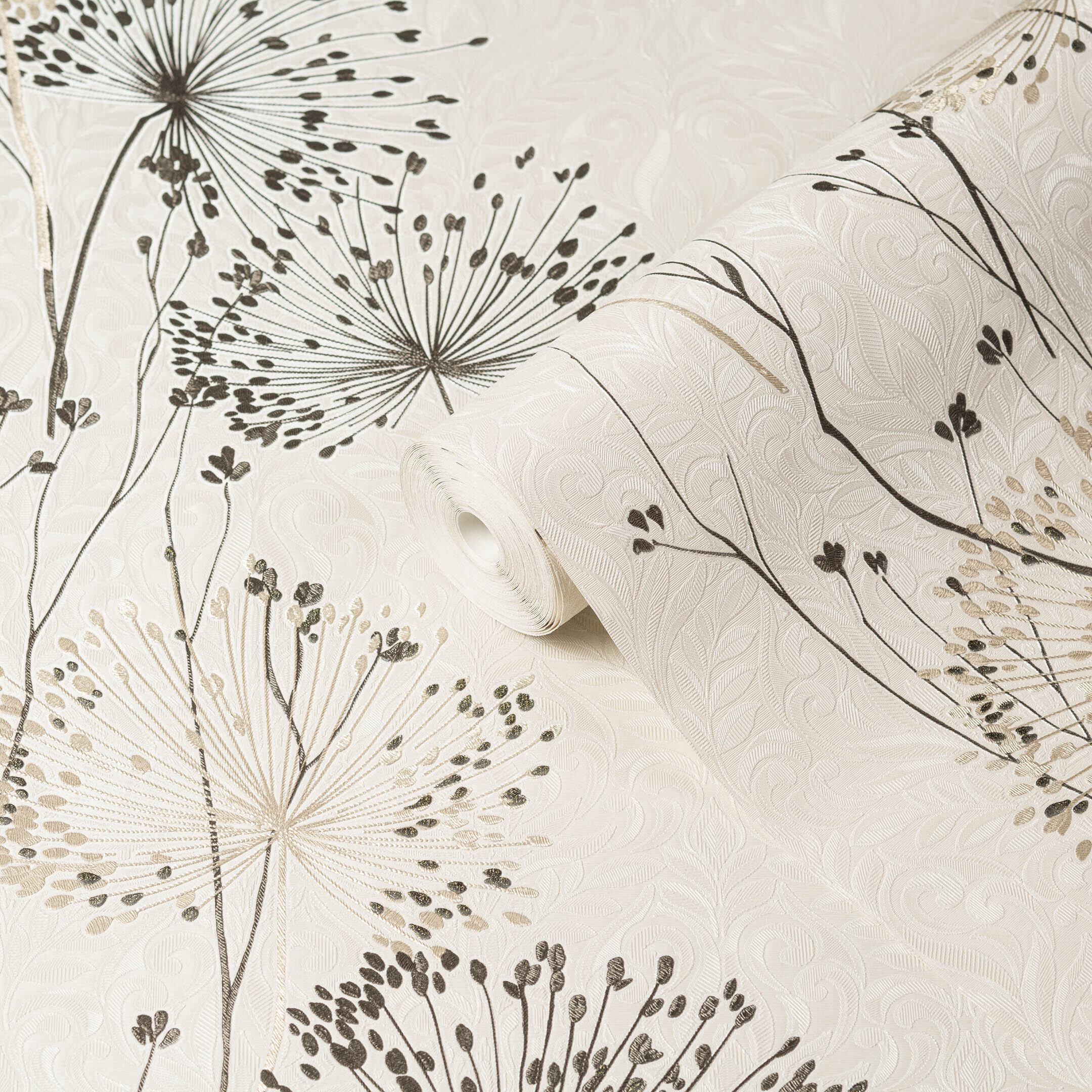 Изображение товара Обои компакт-винил на флизелиновой основе Fipar Materie R23208 1,06х10,05 м бежевые с цветочным рис