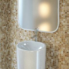 Мозаика Mir Mosaic Natural i-Tilе светло-коричневая из натурального камня 298х298х4 мм глянцевая - фото 3