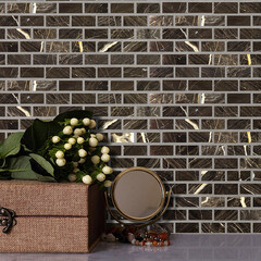 Мозаика Mir Mosaic Natural London коричневая из натурального камня 305х305х7 мм глянцевая - фото 8