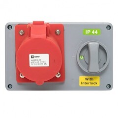 Розетка силовая настенная с заземлением 3Р+РЕ+N 32 А 400 В IP44 красная/серая (ps-1425-32-380) - фото 5