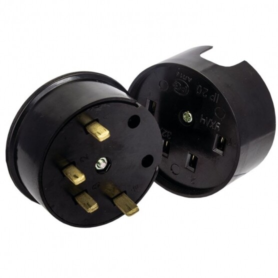 Изображение товара Комплект для подключения электроплит PROxima открытая установка с заземлением 3P+PE IP20 черный (AS-380-O-04)