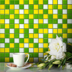 Мозаика Mir Mosaic Natural Color palette зеленая стеклянная 300х300х4 мм глянцевая - фото 8