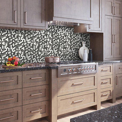 Мозаика Mir Mosaic Natural Steppa серая стеклянная 315х315х5 мм глянцевая - фото 8