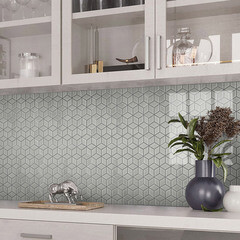 Мозаика Mir Mosaic Natural Steppa ромбы серая стеклянная 270х260х5 мм глянцевая - фото 9