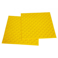 Тактильная плитка ПВХ конус шахматка 500х500х5,5 мм желтая - фото 2