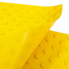 Тактильная плитка ПВХ конус шахматка 500х500х5,5 мм желтая - фото 3