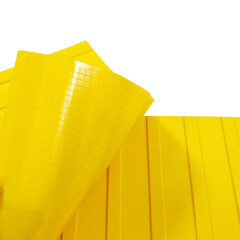 Тактильная плитка ПВХ продольный риф 500х500х5,5 мм желтая - фото 4