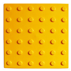 Тактильная плитка ТПУ конус в ряд 300х300х6,5 мм желтая