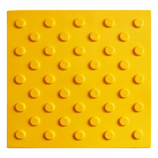 Тактильная плитка ТПУ конус шахматка 300х300х6,5 мм желтая