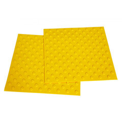 Тактильная плитка ТПУ конус шахматка 500х500х6,5 мм желтая - фото 2