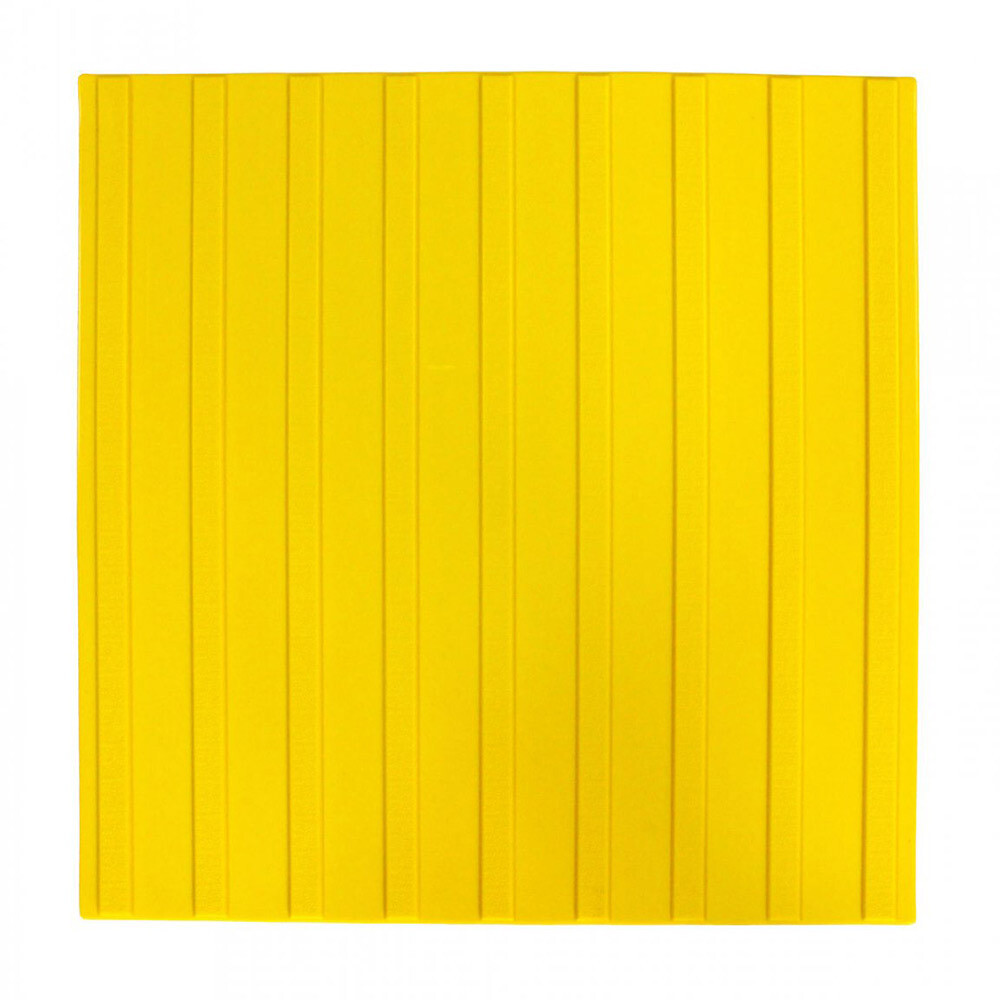 Изображение товара Тактильная плитка ТПУ продольный риф 500х500х6,5 мм желтая