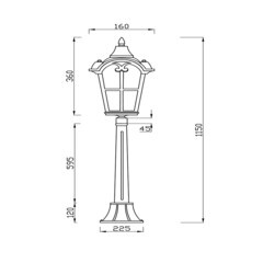 Светильник садово-парковый Maytoni Albion бронза 1150 мм E27 60 Вт IP44 (O413FL-01BZ1) - фото 2