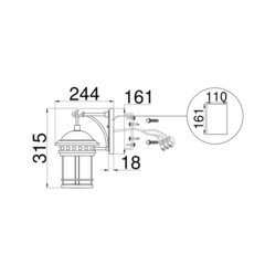 Светильник садово-парковый настенный Maytoni Salamanca бронза E27 60 Вт IP44 (O031WL-01BR) - фото 2